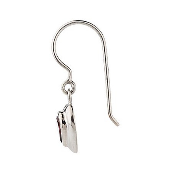 RedEnvelope Sterling & 1.80 ct tw Garnet Drop Heart Earrings - Picture 6 of 7